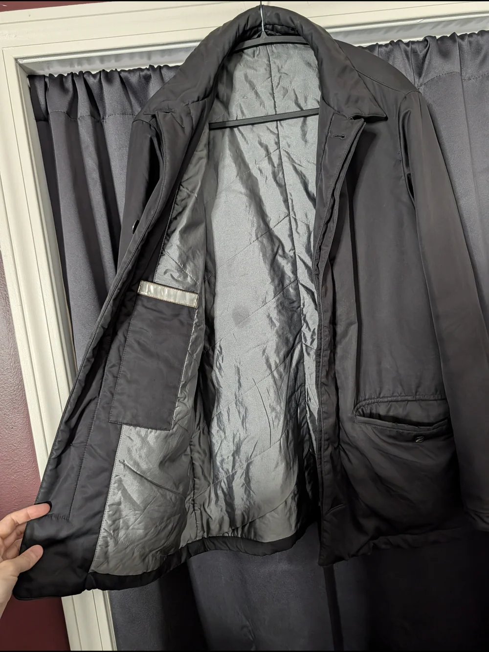 CERRUTI 1881 Men's Black Sueded Insulated Puffer Coat Parka Buttoned Jacket